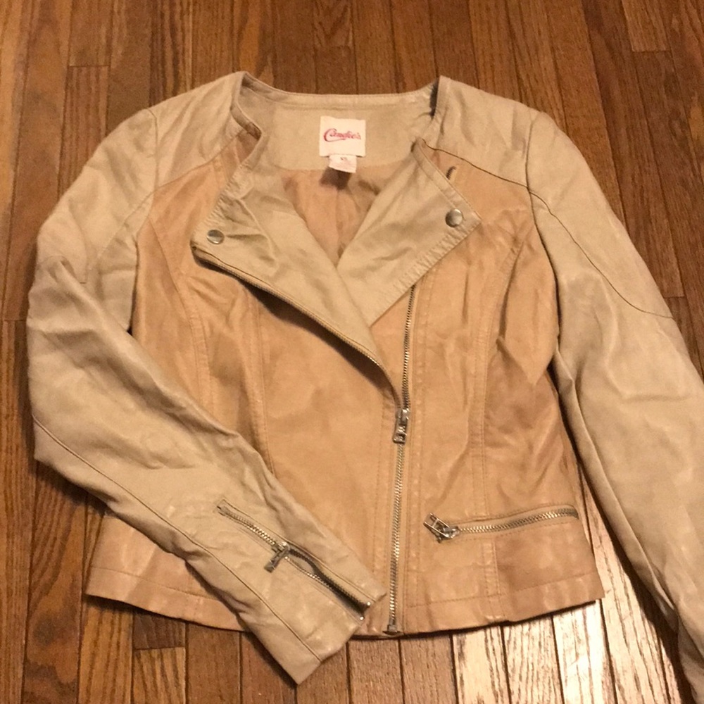 Imitation leather jacket